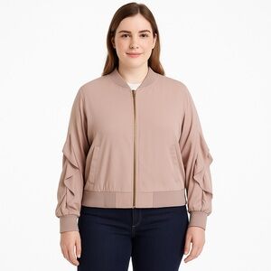 NEW Mud Pie Nolan Bomber Jacket, Blush Pink